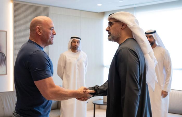 خالد بن محمد بن زايد يستقبل دانا وايت، رئيس منظمة الفنون القتالية المختلطة "UFC" - الصبح